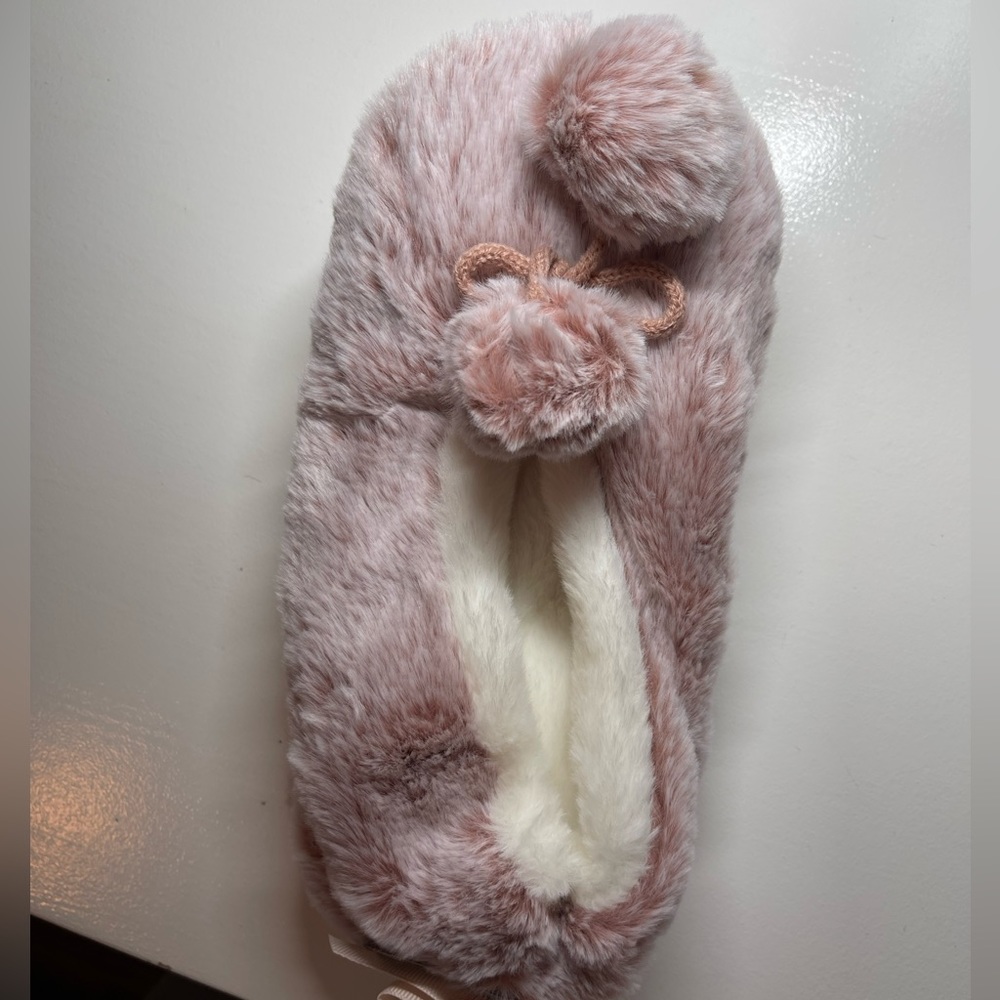 Fluffy pink slippers